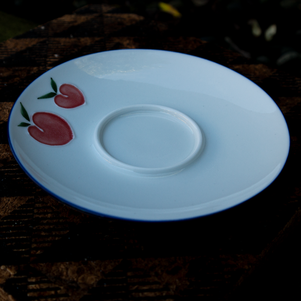 Hand-painted Cat & Peach Jingdezhen Gaiwan 135ml - Image 5