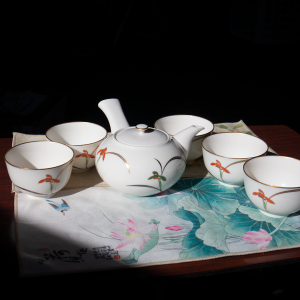 Japanese Porcelain Red Flower Teaset