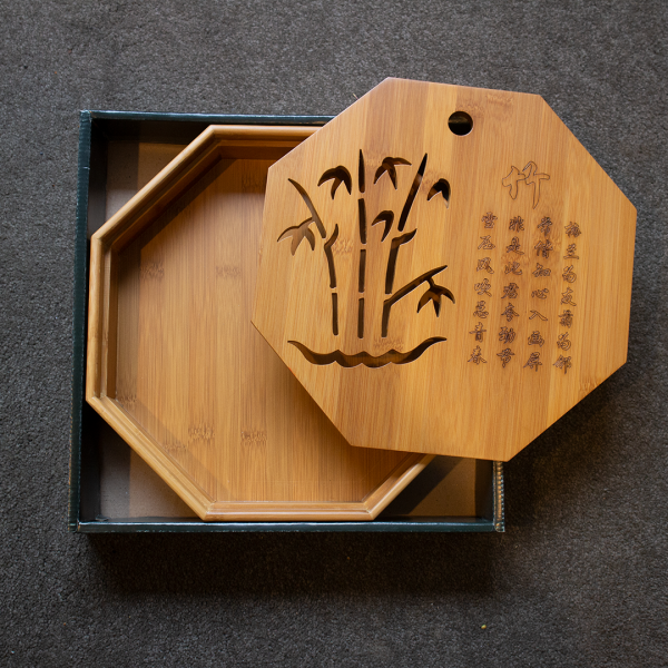 Octagonal Bamboo Gongfucha Tea Tray - Image 2